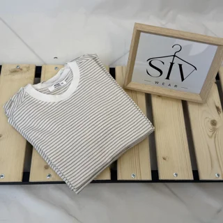 تیشرت کرم راه قهوه ای